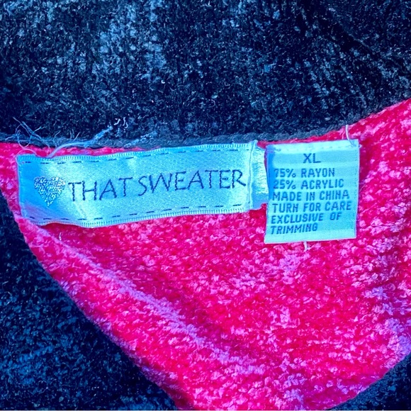 “THAT SWEATER” Neon Pink & Orange Chetah w/ Sequencing & Chenille - Picture 11 of 12